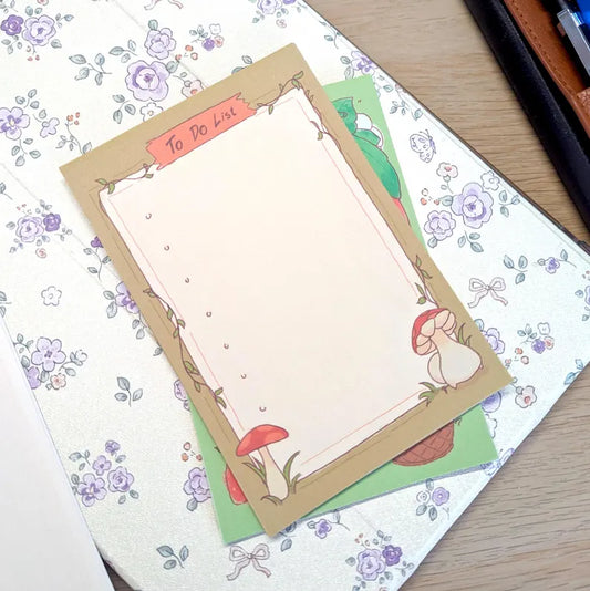 A6 Mushroom To-Do List Notepad
