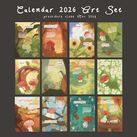 * Pre-Order * 2026 Calendar + Handmade Polymer Clay Stand