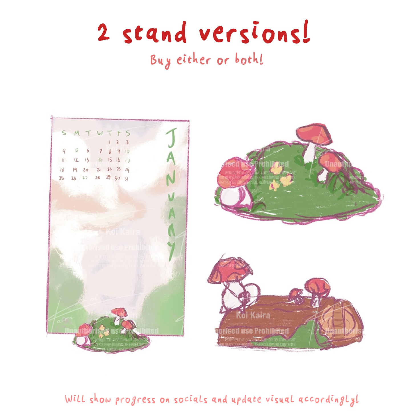 * Pre-Order * 2026 Calendar + Handmade Polymer Clay Stand