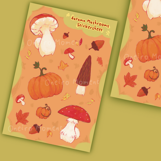 Autumn Wonders – 4x6 Sticker Sheet 🍂🎃🍄