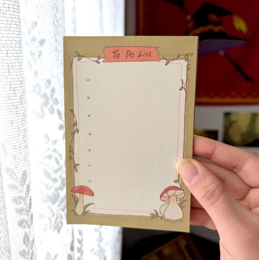 A6 Mushroom To-Do List Notepad